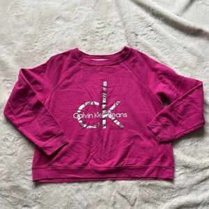 Calvin Klein Jeans Magenta Logo Sweater – Size Large | CK Streetwear Cotton